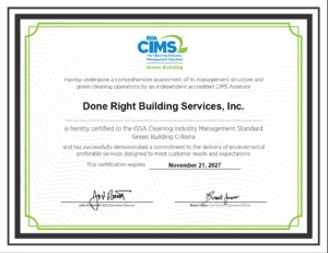 DRB Facility Services is ISSA CIMS Certified